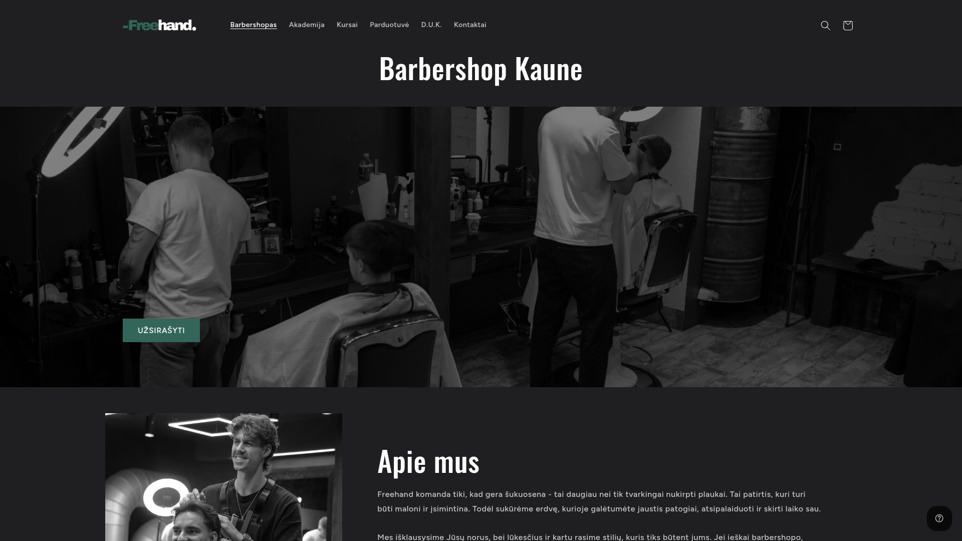 Freehand Barbers svetainė